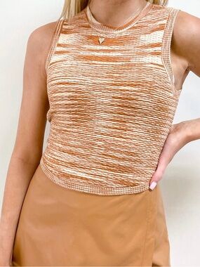 Marled Rust & Cream Cropped Tank